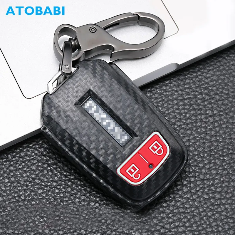 Carbon ABS Plastic Car Key Cover For Isuzu MUX MU-X D-MAX DMAX 2 Button Keychain Smart Keyless Remote Fob Protect Case Accessory |