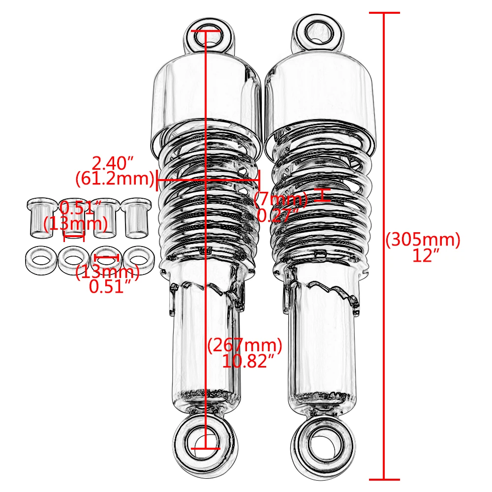 

Motorcycle Black Shock Absorber Rear Suspension For Harley Sportster XL 883 1200 Touring Glide
