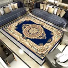 Персидский ковер с голубыми цветами для гостиной, спальни, Нескользящие геометрические коврики, простые креативные коврики для зоны, дверной коврик