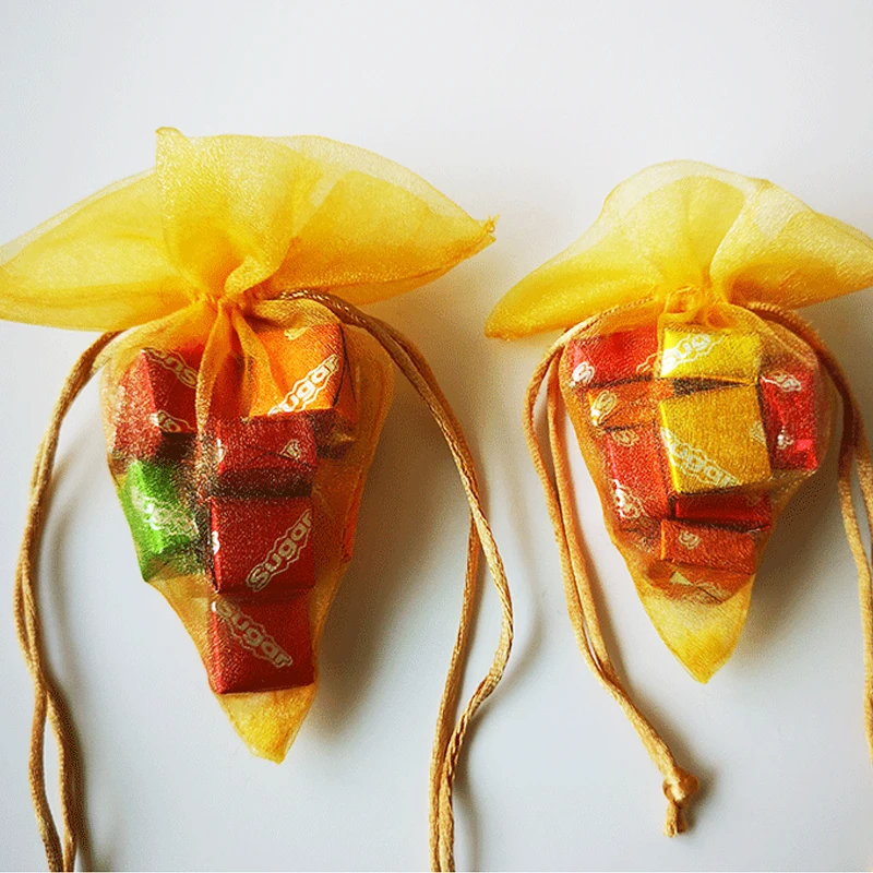 Прозрачные сумки из органзы подарок на Рождество Подарочная коробка для