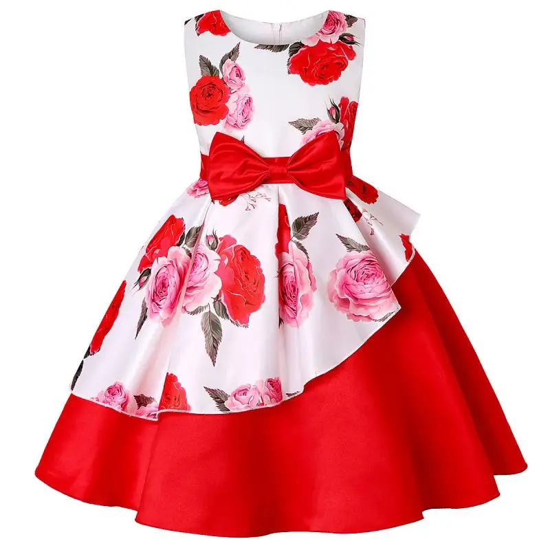 

2021 Summer New Style Baby Girls Skirts Print Princess Dress Puffy Dress Sleeveless Long Clothing 3-10Y
