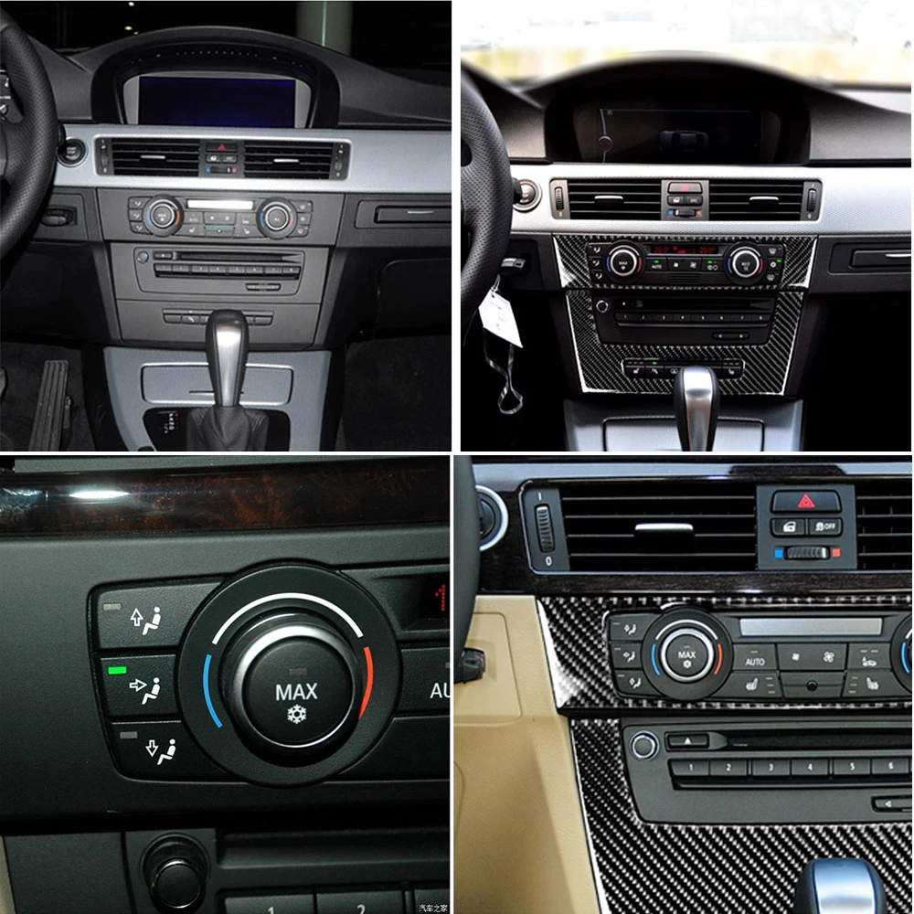 Для BMW E90 E92 E93 2005 2012 полоски из углеродного волокна кондиционер CD панель