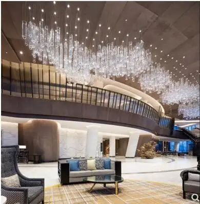 Project Crystal Lighting Creative Individuality Stair Sales Department Sand Table Glass Villa Hotel Lobby Drop | Лампы и освещение