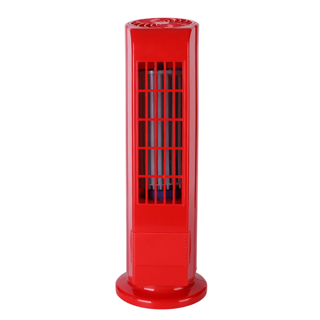 

USB Mini Air Conditioning Fan Leafless Portable Electric Tower Fan Red