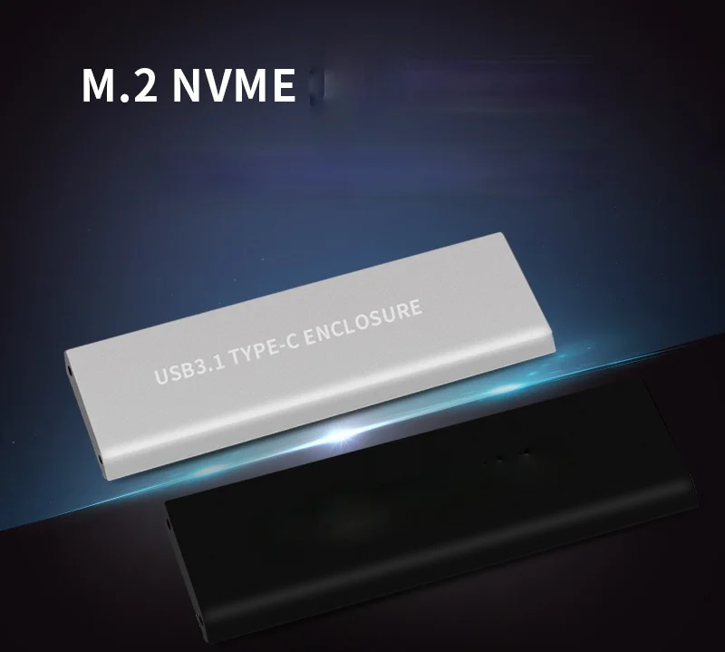 1шт коробка для жесткого диска NVME низкого потребления энергии с чипом Realtek, поддерживающая тип-C, мобильный твердотельный SSD, внешний USB3.1