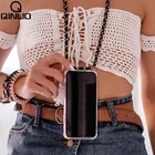 Прозрачные чехлы с веревкой через плечо для iPhone X, XR, XS, Max, 8, 7, 6 S, 6 S, Plus, ожерелье, шнур, висячий плечевой ремень, чехол для телефона