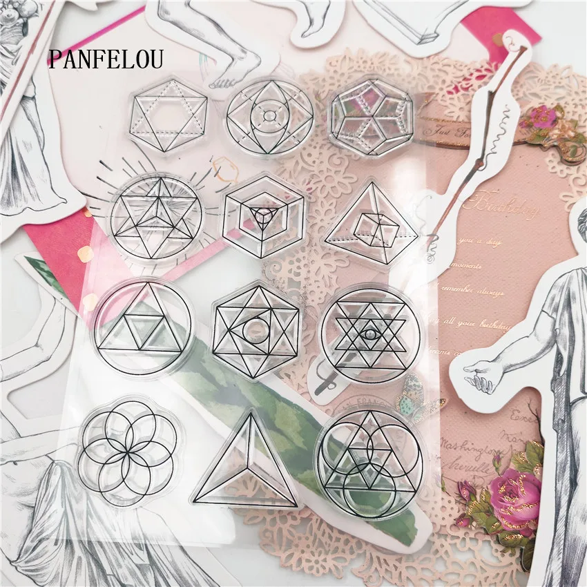 PANFELOU 11*16 Circular badge Transparent Clear Silicone Stamp/Seal DIY scrapbooking/photo album Decorative clear stamp sheets | Дом и сад