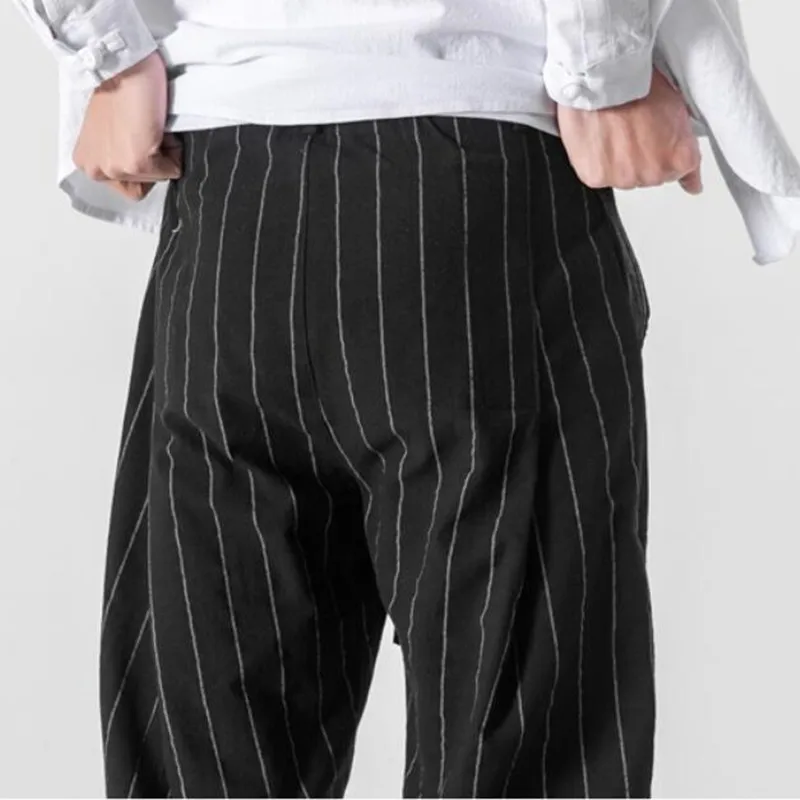 

2021 Korean Style Harem Jogger Pants Men Cotton Linen Sweatpants plus size Trousers Men Casual Spring Summer Men Joggers Pants