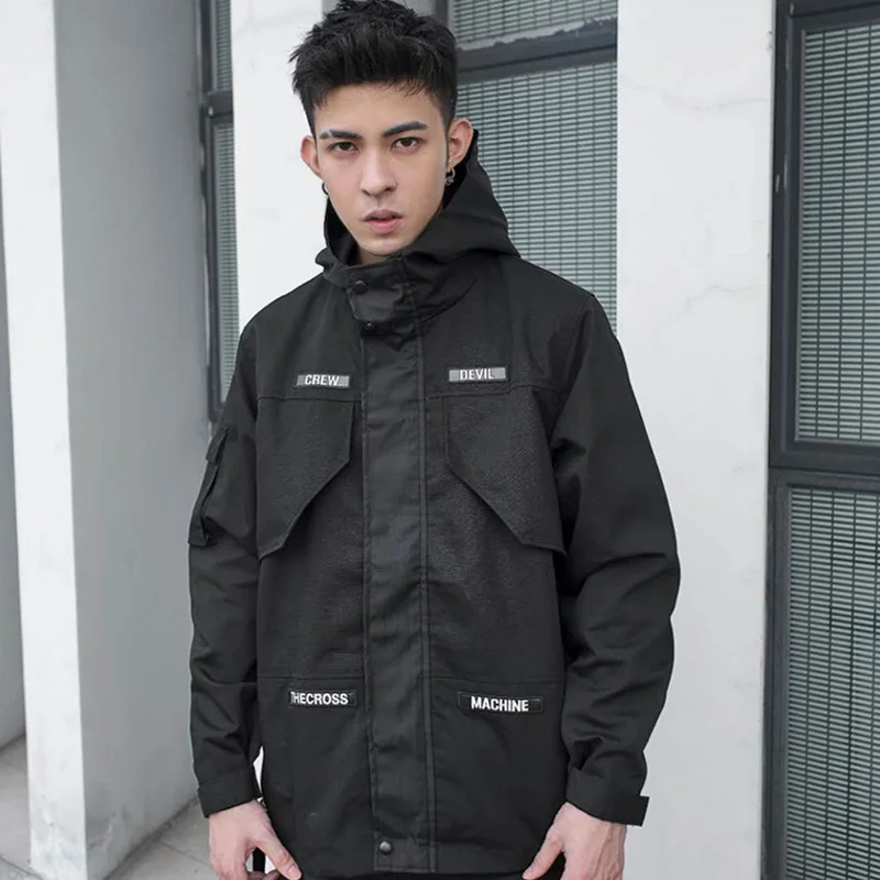 CROXX Techwear Мужская Военная полевая Толстовка карго куртка ветрозащитная панк