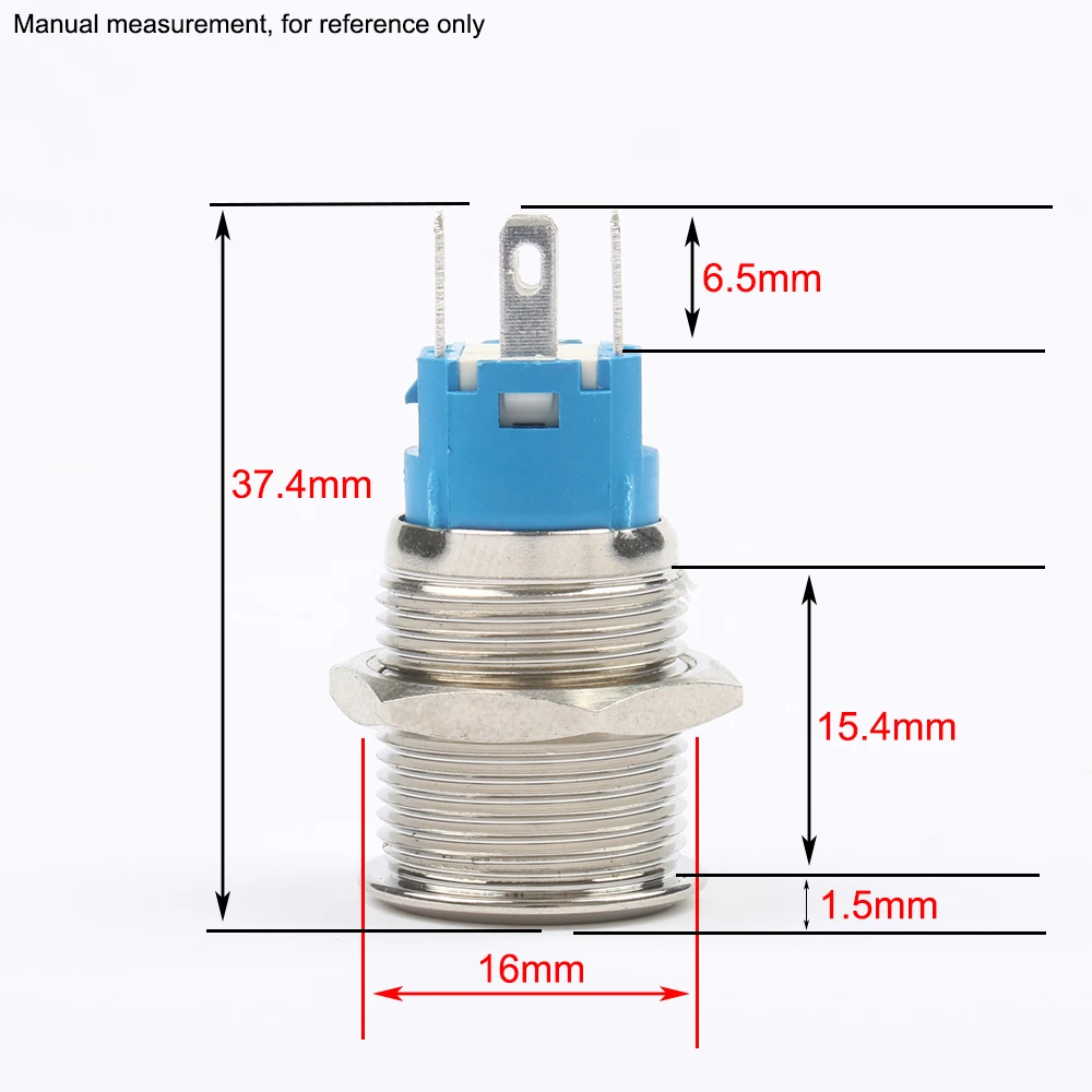 16 мм фиксации металлический пресс кнопочный переключатель собственн locked черный