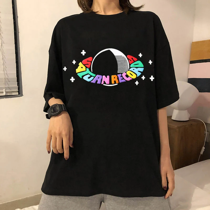 

Женская футболка, модная Корейская одежда, уличная одежда, винтажные повседневные топы в стиле Харадзюку, футболка, корейская модная одежда...