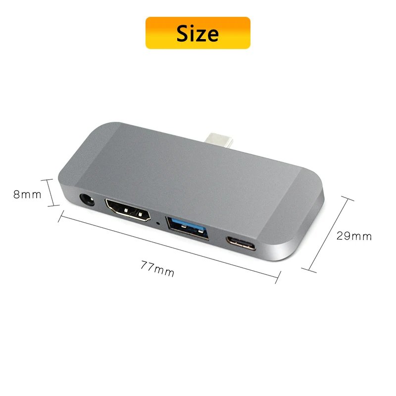 USB C HUB 5 in 1 Type Dock Station USB-C to 4K HDMI USB3.0 3.5mm Jack Audio DP Power Charge for MacBook Pro Samsung Huawei |