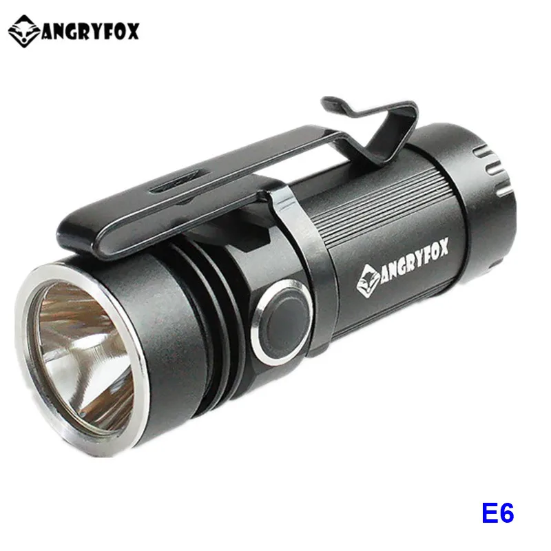 Angryfox E3 E6 E11 XML Cree светодиодный EDC вспышки светильник AA 16340 CR123 14500 18650 Батарея Отдых