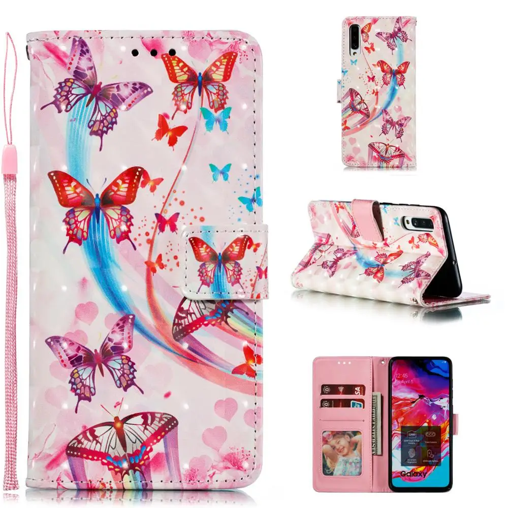 

3D painted Wallet Case for Samsung Galaxy note10 Pro case A20 A30 a40 A50 A70 Flip Case