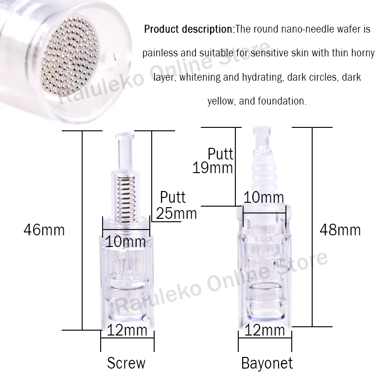 

5pcs Derma Tools Bayonet Screw Port Cartridge Replacement For Machine Micro needlenano Micro Nano Needles Tattoo MYM Needles