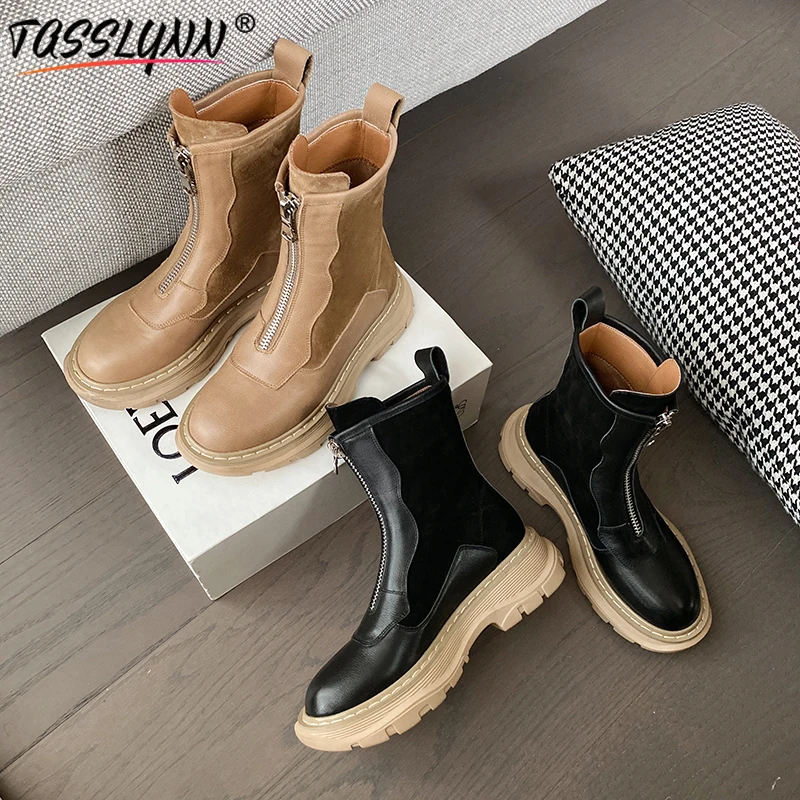 Ботинки женские зимние из натуральной кожи на платформе со шнуровкой 2022 | Обувь