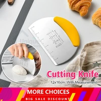 semicircular stainless steel bench scraper with scale pastry scraper chopper kitchen scrapers for pizza dough pastry cake