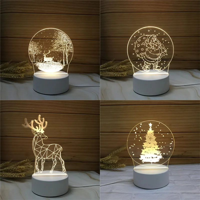 

Детский ночник с USB, романтический 3D Акриловый светодиодный светильник для дома, Рождественское украшение, подарок на день Святого Валентин...