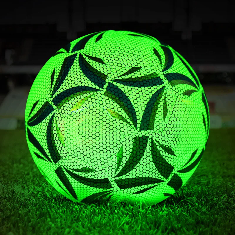 

Glow In Dark Football Ball Soccer Size 5 4 Standard Practice Training Football Luminate Glowing Football balls PU Reflective