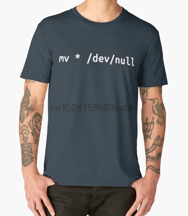Мужская футболка с принтом хлопковая Футболка круглым вырезом Linux Dev Null женская