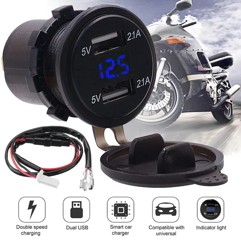 Универсальное зарядное устройство с двумя USB портами 12 В/24 В|Кабель от внешнего