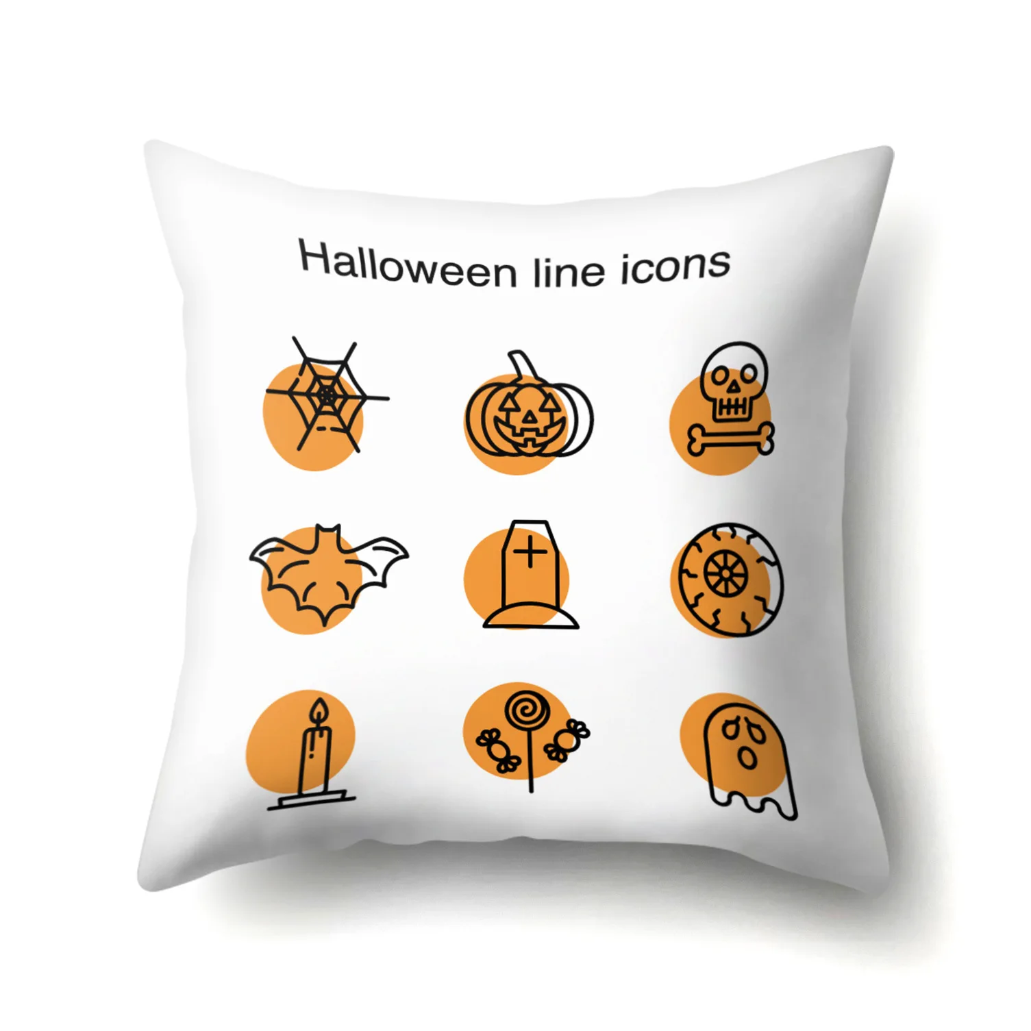 Мультяшный чехол для подушки на Хэллоуин мягкая декоративная наволочка луна