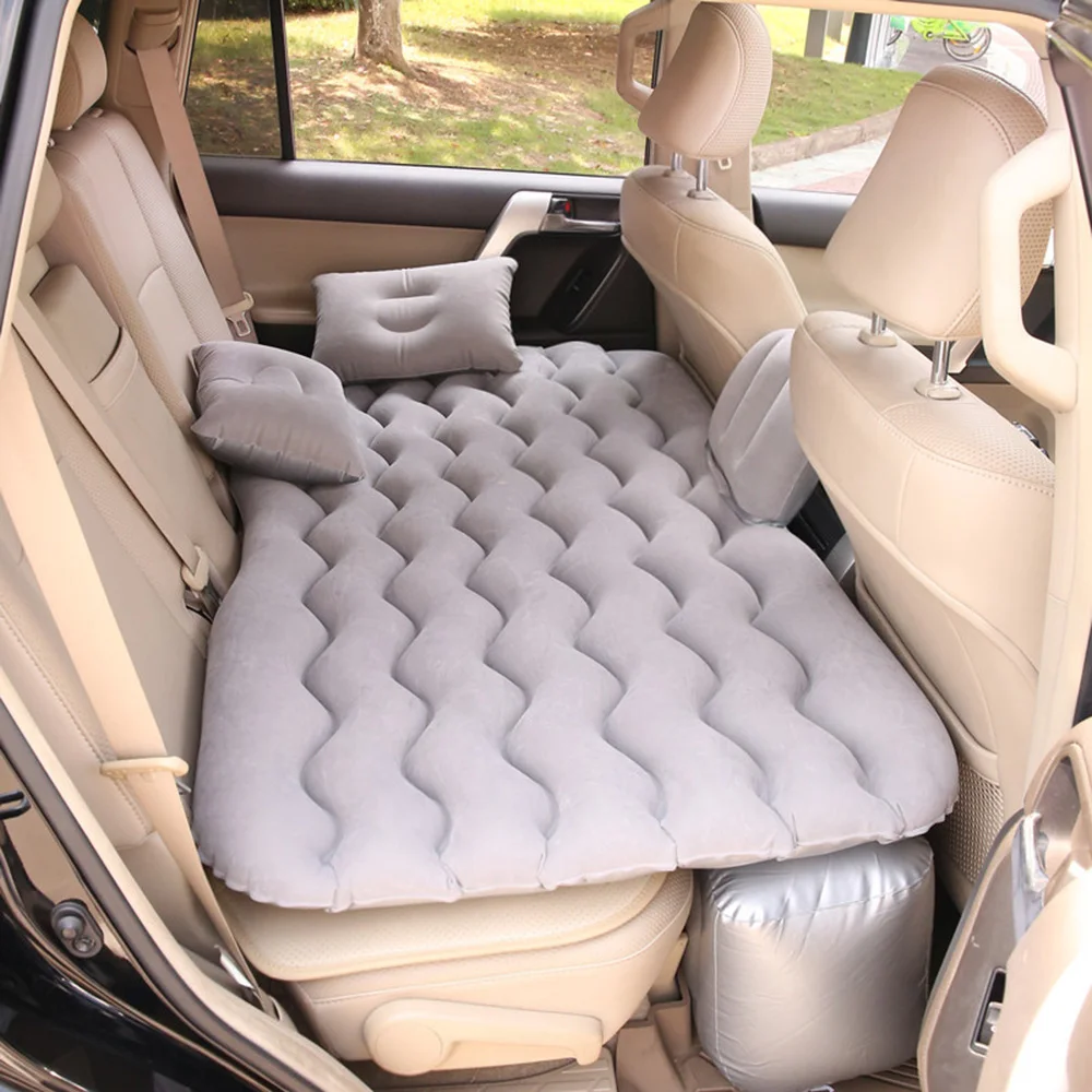 

Outdoor Camping Sleeping Pad Cushion Mat Car Inflatable Bed Air Mattress Universal Car Seat Bed with 2 Air Pillows Picnic Mat