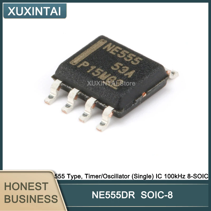 

100 шт./лот NE555DR NE555 555 тип, таймер/генератор (одиночный) IC 100kHz 8-SOIC