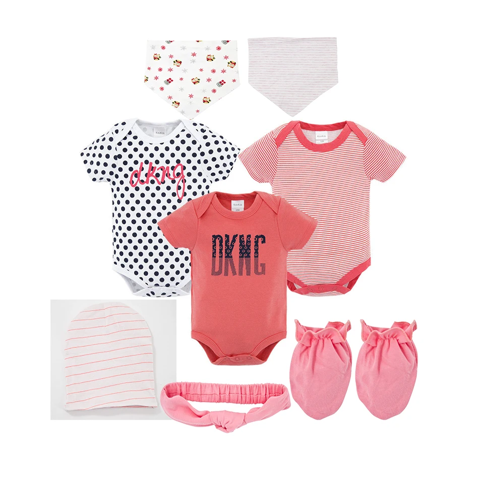 8PCS Baby Boy Bodysuit Clothes Set Newborn Baby Jumpsuit roupa infantil Clothing Set with Baby Caps Bibs Gloves Gifts - Цвет: CHY2107
