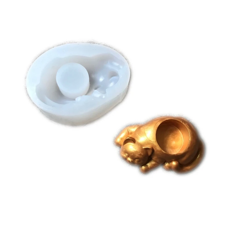 Силиконовый Цветочный горшок для кошки форма кактуса суккулента подсвечник