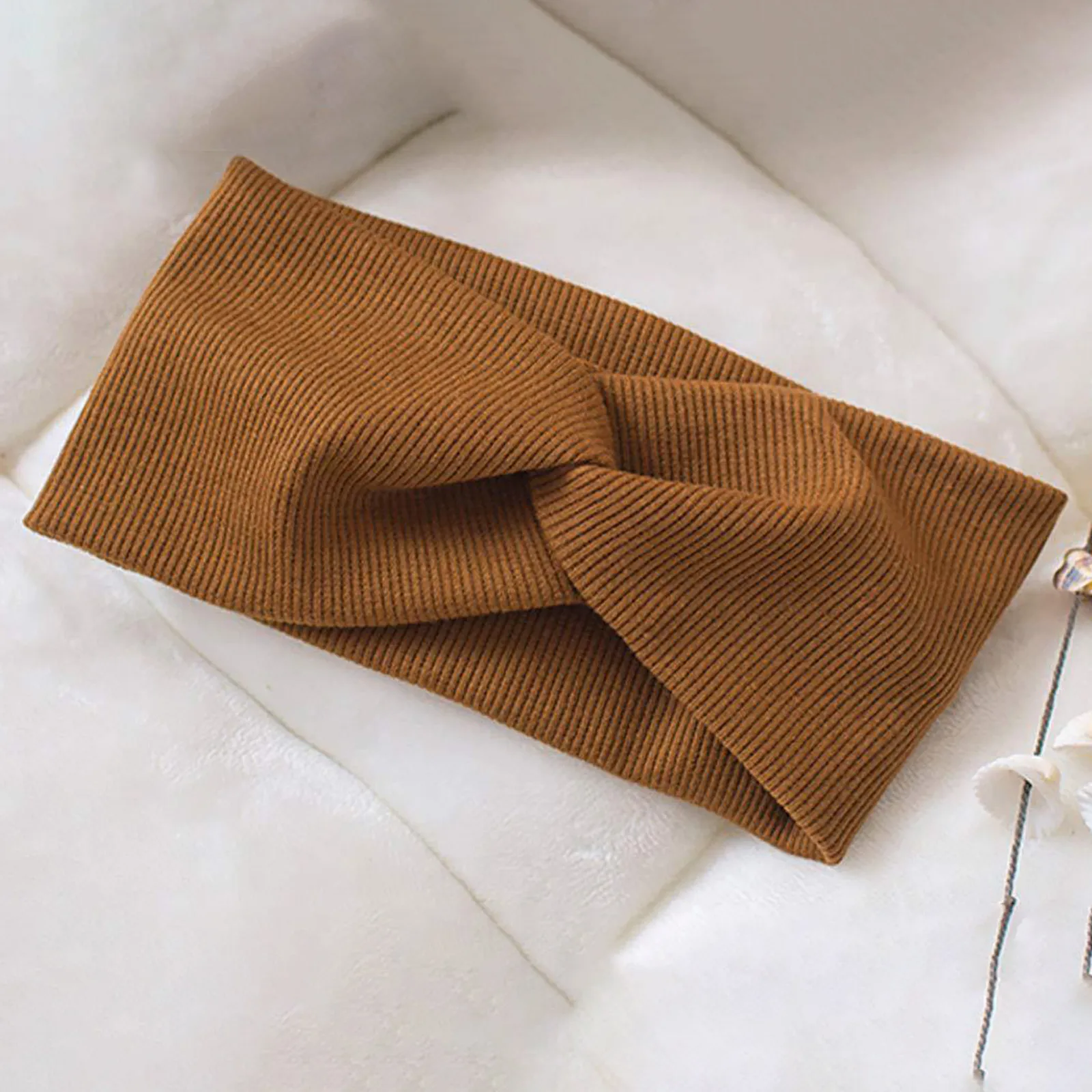 

Women Headband Solid Color Knitted Cotton Wide Turban Twisted Knotted Headwrap Girls Hairband Hair Accessories Scrunchies 6pcs