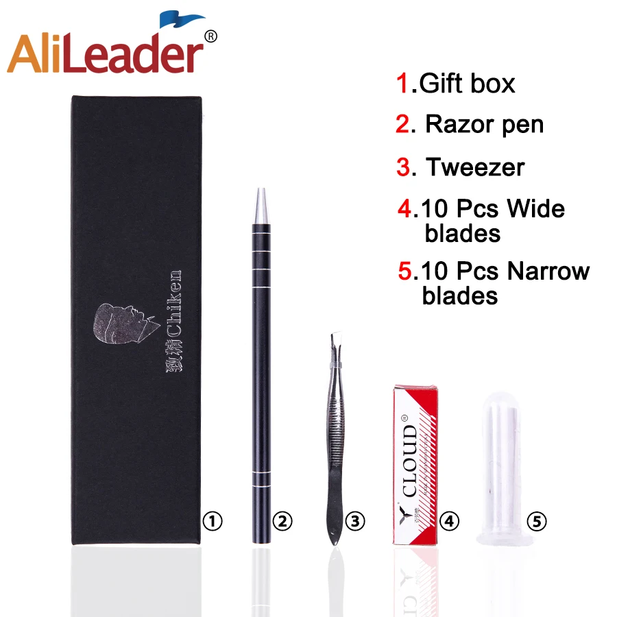 Alileader Engraving Pen For Hair Art Design And Eyebrow Styling 1Pcs Engraved 10Pcs Stainless Stee Blades Tweezer | Красота и