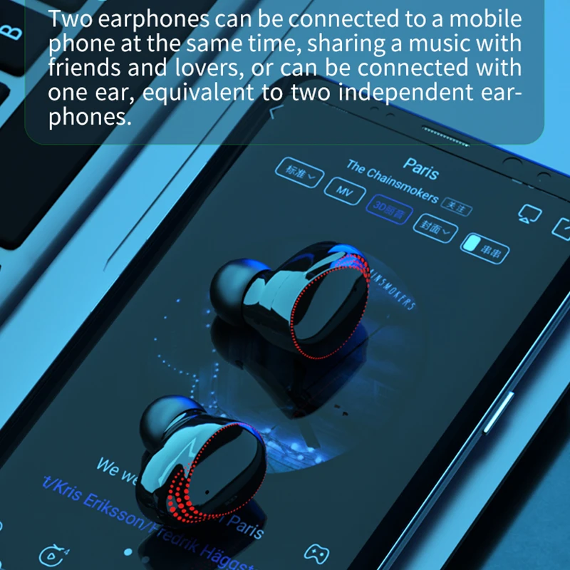 Беспроводные наушники TWS A18 Bluetooth-совместимые спортивные стереонаушники HiFi 9D с
