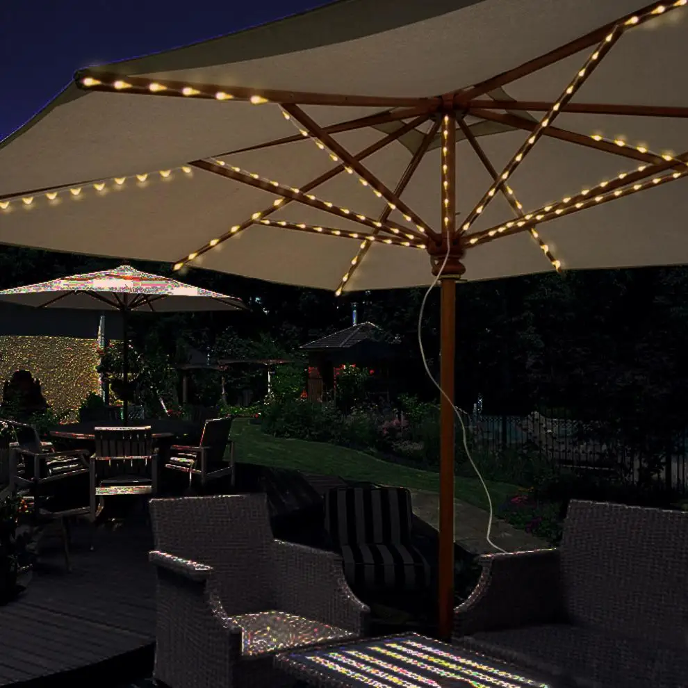 

Solar Landscape Lights 120pcs/lot 0603 LED Warm Light Solar Umbrella Light String with 8 Modes for Christmas / Home / Garden