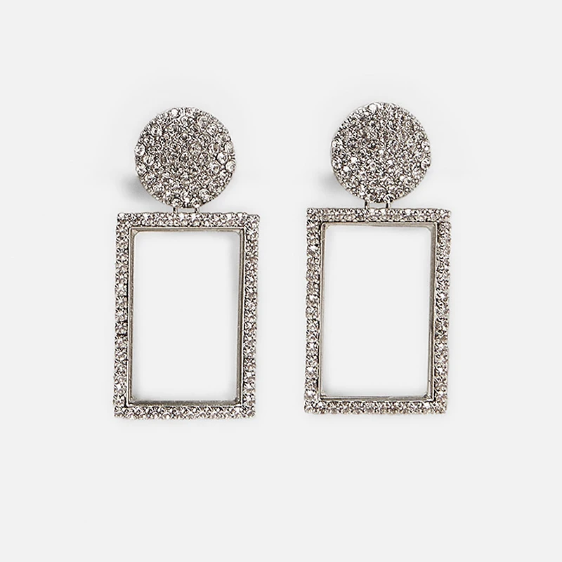 JURAN ZA, новая мода, геометрические висячие серьги с кристаллами,, Boho, ручной работы, висячие серьги для женщин, ювелирное изделие, подарок