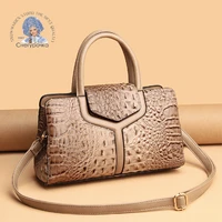 womens crocodile leather handbag classic luxury design high quality material handbag retro black khaki shoulder bag business
