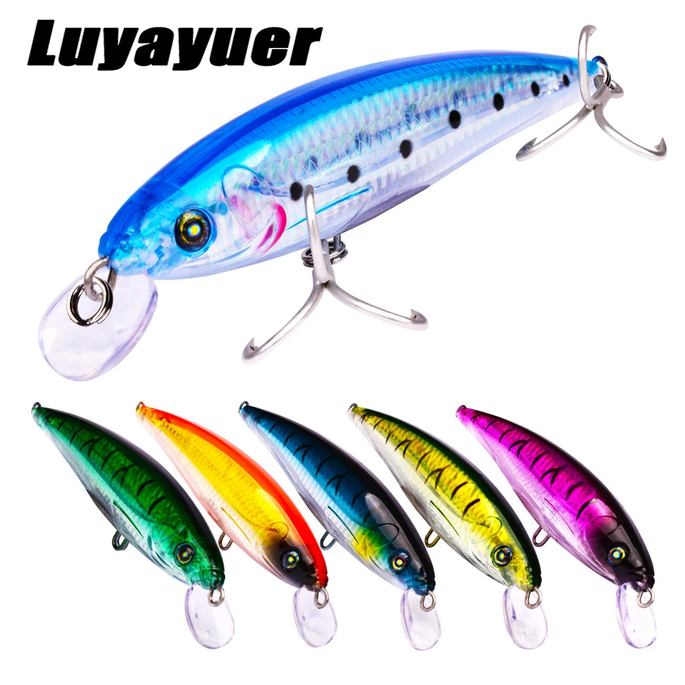 

10PCS Minnow 9cm/8g Fishing Lure Hard Bait 3D Eyes Wobblers Carp Crankbait Iscas Pesca Fishing Tackle treble hooks bass