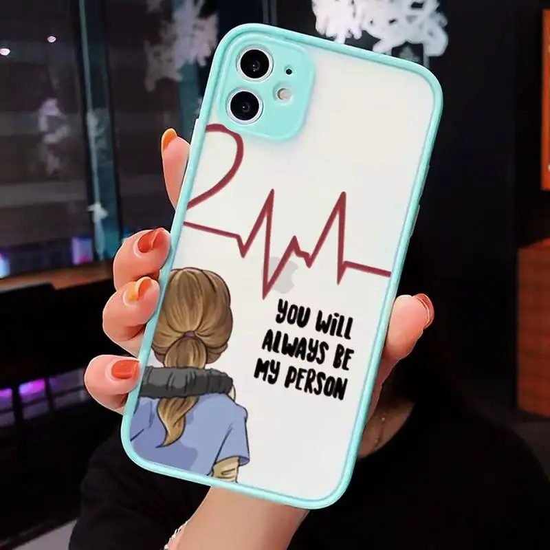 

Greys Anatomy Phone Case Matte Transparent for iPhone 7 8 11 12 s mini pro X XS XR MAX Plus cover funda