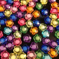 50pcs 12mm acrylic colorful transparent flower shape beads in beads for childrens manual diy bracelet accessories