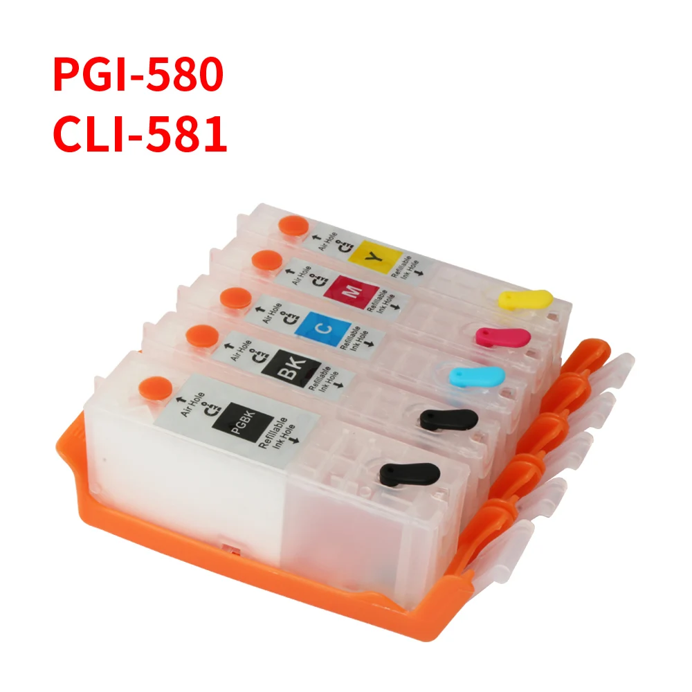 Для CANON PIXMA TS6150 TS6151 TS6250 TS6251 TR7550 TR8550 TS705 TS9550 TS9551C перезаправляемый картридж PGI-580 CLI-581