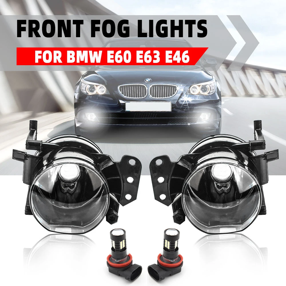 For Bmw E46 E60 E90 E63 323i 325i 525i Halogen Foglights Led Fog Lamps Warnning Car Part