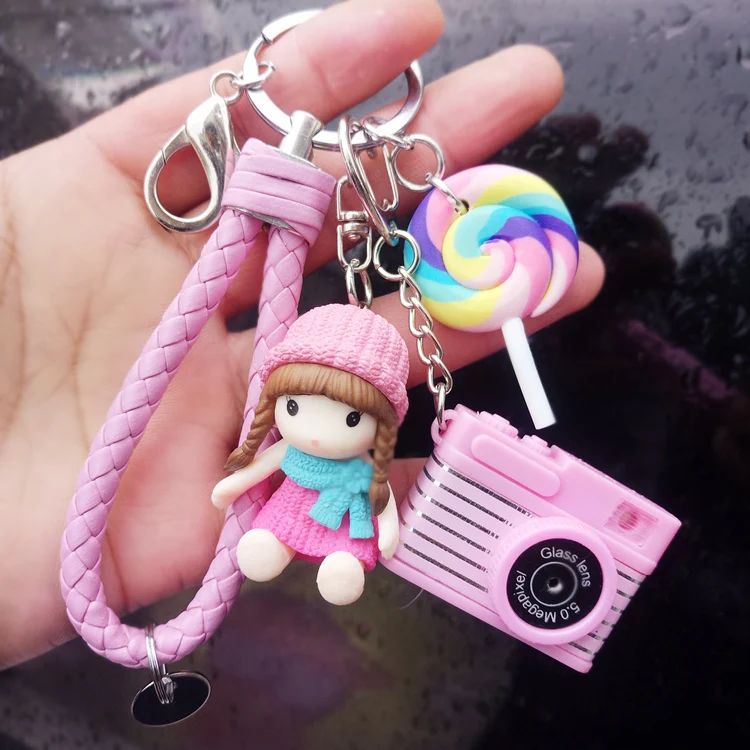 

Hot Women Creative Cute Doll Bag Pendant Keychains Bag Charm Accessories New Women Girl Charm Couple Gift Jewelry Key Chain Ring