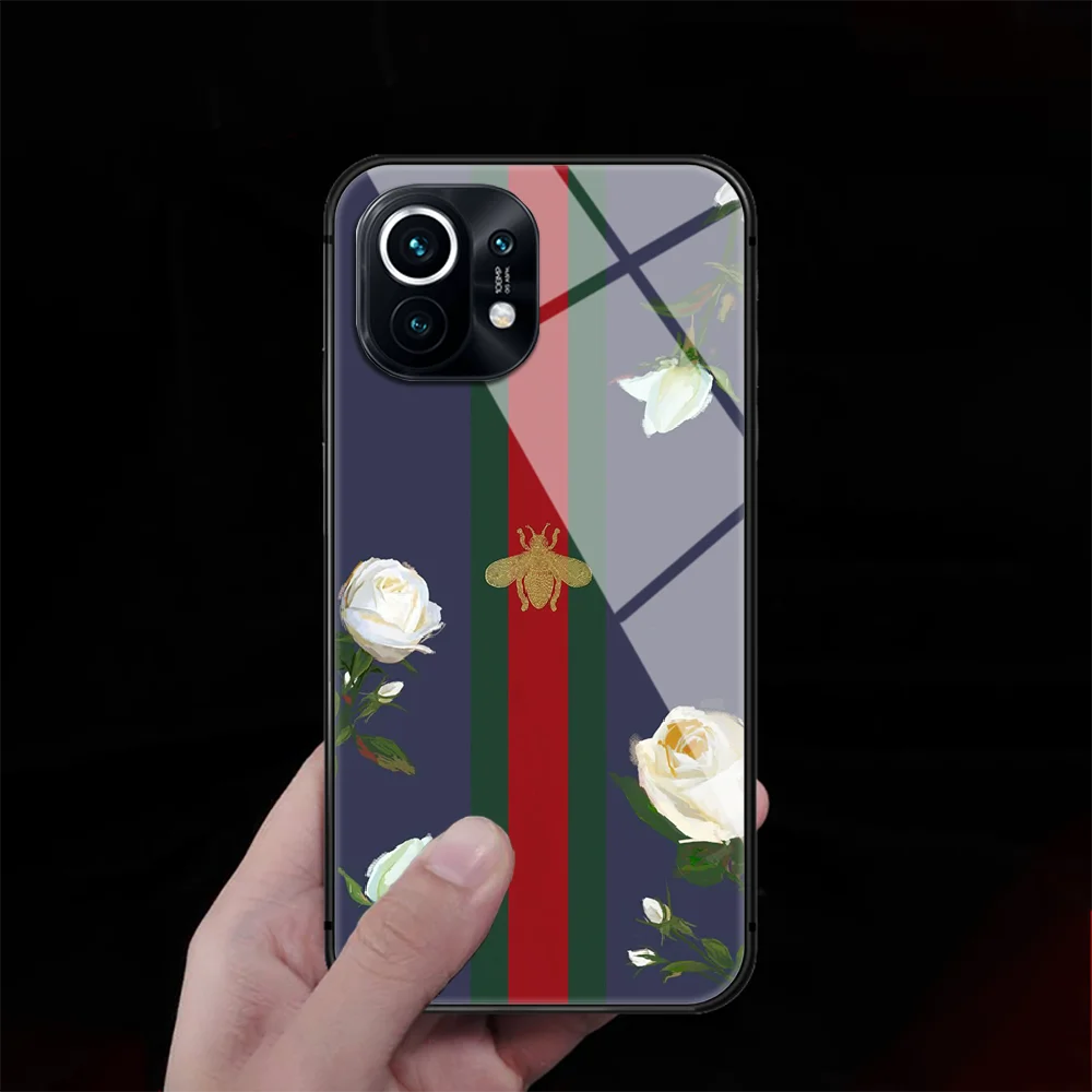 

Ltalian Brand Luxury Tempered Glass Phone Case Cover For Xiaomi Mi Note 9 10 11 T Pro Lite Ultra Bumper Waterproof Tpu