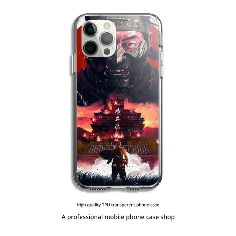 

Japan anime ghost of tsushima Phone Case Clear Cover For Iphone 5 6 7 8 11 12 plus XR X XS SE2020 11/12PRO Max Transparent Cases