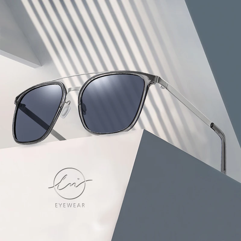 

Квадратные поляризационные солнцезащитные очки LM DESIGN для мужчин и женщин, Мужские Винтажные Солнцезащитные очки для вождения TR90 с металлич...