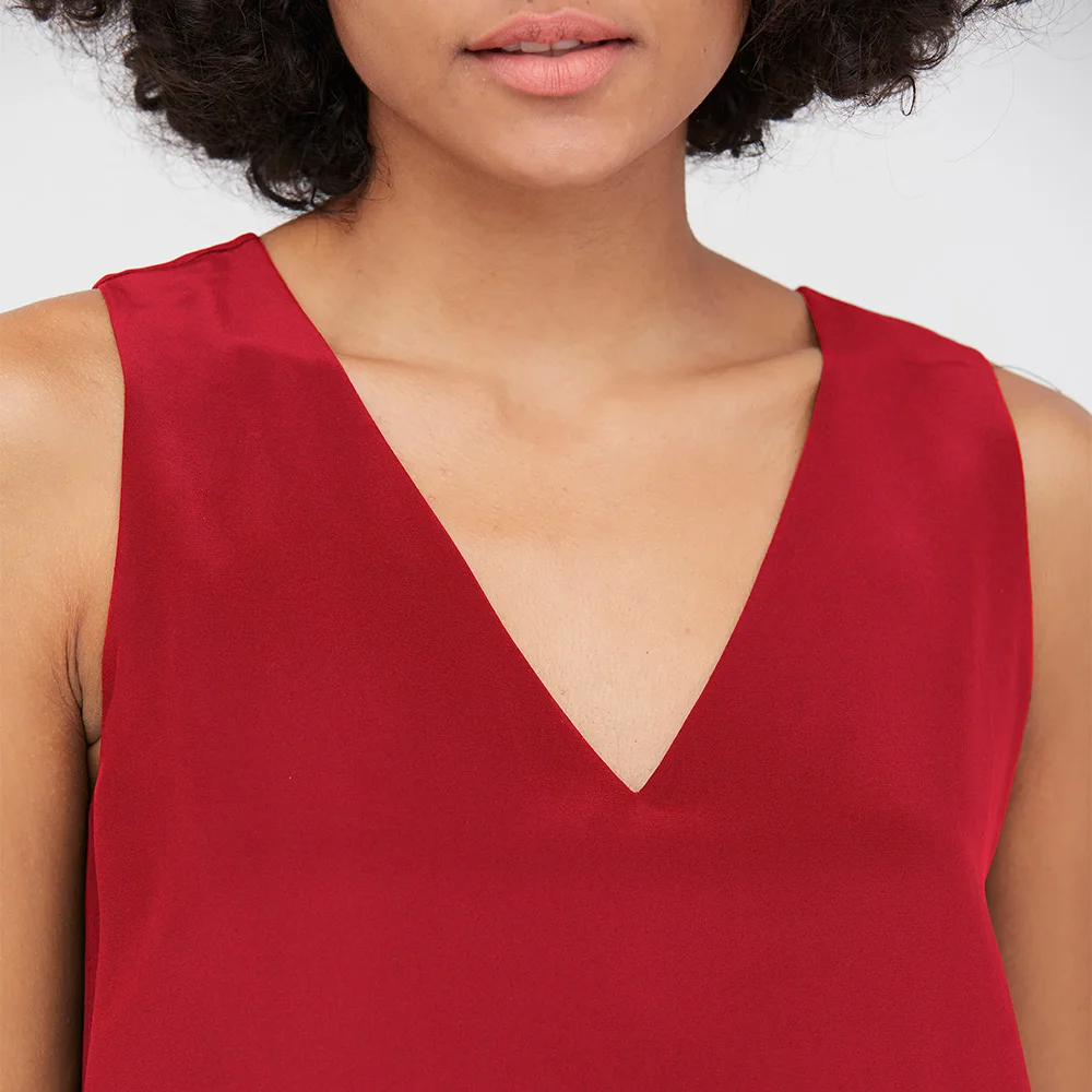 Шелковые майки LilySilk с V-образным вырезом без рукавов для женщин новинка