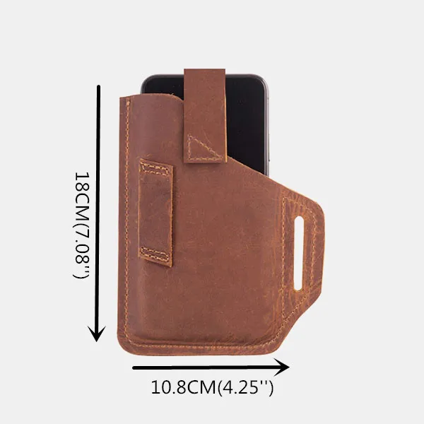 

Men's EDC Genuine Leather Waist Bag holds 6.5 Inch Phone Holder Tool Waist Belt Bag Coin Purse Card Holder Business Check Gift