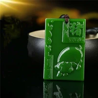 natural green hand carved zodiac pig jade pendant fashion boutique jewelry men and women zodiac necklace gift accessories