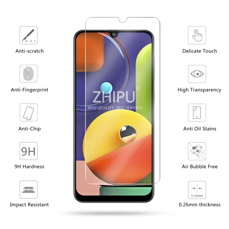 2 шт закаленное стекло для Samsung Galaxy A50S A30S A20S A10S протектор экрана 9H | Мобильные