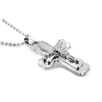 2021 fashion classic jesus cross men necklace new stainless steel chain pendant necklace for women religious prayer jewelry gift
